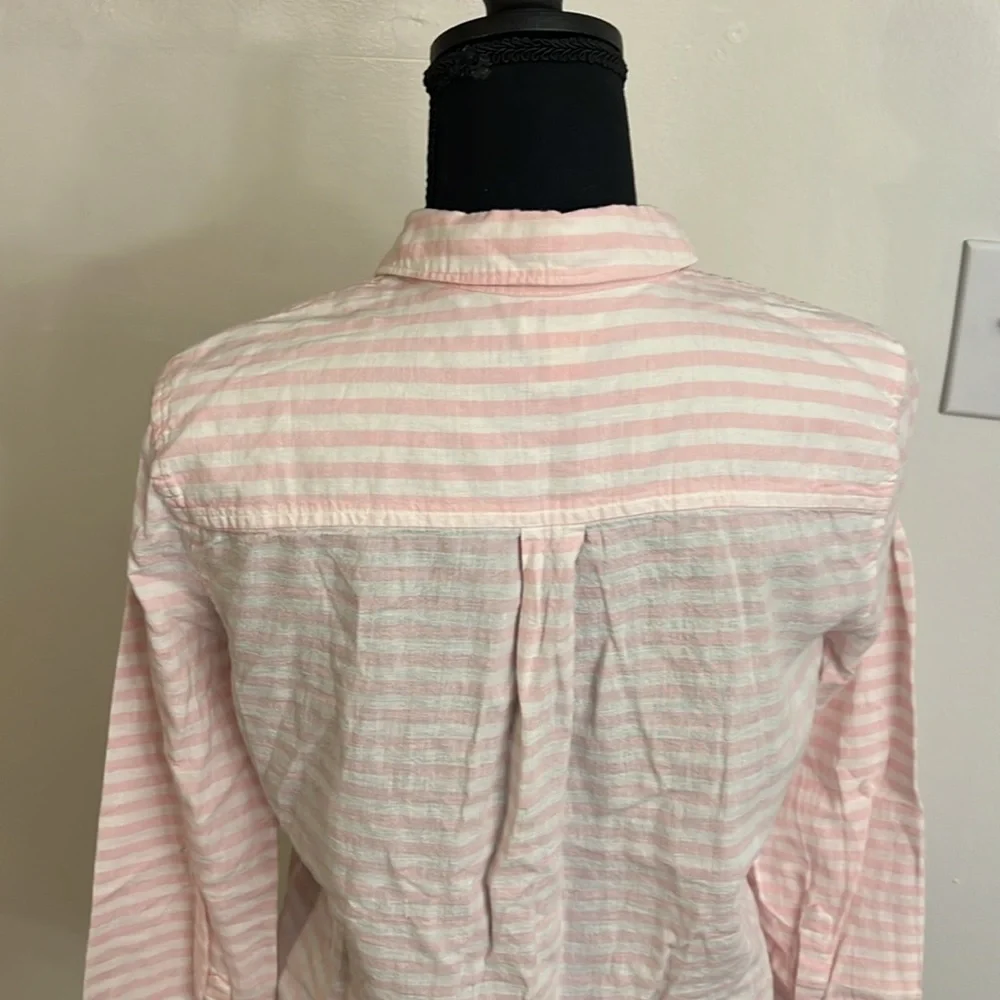 J.Crew Linen and Cotton Striped Button Down, Sz. S.